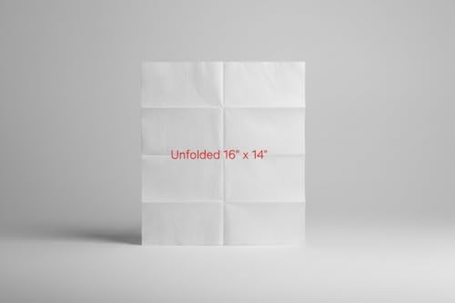 2 Packs White Disposable 2-Ply Dinner Napkin, 4 x 7 Inch, 150 count per Pack