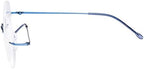 CessBlu Rimless Reading Glasses Round Readers for Men Women (Blue) +1.25
