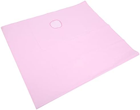 BRRNOO Massage Table Cover Set, Beauty Salon Bed Sheet for SPA Massage Treatment Table with Face Breath Hole 200x115cm 2pcs Pink and Blue Cotton Sheet for Beauty Beds