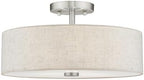 Livex Lighting 52135-91 Meridian 3 Light Brushed Nickel Ceiling Mount