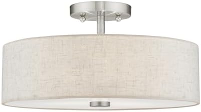 Livex Lighting 52135-91 Meridian 3 Light Brushed Nickel Ceiling Mount
