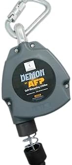 AFP Demon 11 FT Single Leg Self-Retracting Lifeline Cable Retractable | Steel Locking Pelican Rebar Hook | Safety Yoyo Fall Protection Arrest Limiter | Construction Industrial | OSHA & ANSI Rated SRL
