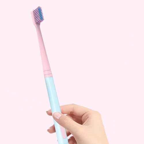 GLEAVI 8pcs Adult Toothbrushes Small Head Soft Bristles Gum Toothbrushes Portable Travel Tooth Brushes for Home Use with Flexible Fine Bristle in Pastel Colors