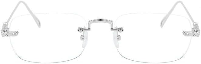 Rimless Computer Readers Anti Glare Reading Glasses Sturdy Blue Light Blocking Flat Light Mirror Eyewear