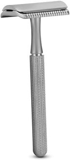 Parker 78R Double Edge Safety Razor with 5 Safety Razor Blades, Women & Men’s Safety Shaving Razor, Reusable, Plastic Free – Satin Chrome