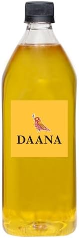 Daana Sunflower Oil: Certified USDA Organic, Extra Virgin, Cold Pressed, High Oleic, Non-GMO. Healthy Oil for Cooking, Baking, Frying, Hair and Skin Care. Pesticide and Chemical Free (34 Fl oz) (Pack of 1)