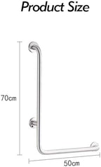 Safety Handrails,Bathtub Shower Handrails,L-Shaped Stainless Steel Bathroom Handles,Suitable for The Elderly Disabled and Pregnant Women (Size : Left)
