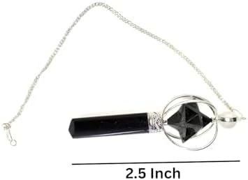 Jet Black Tourmaline Spinning Merkaba Pendulum 2.5 inch Crystal Ball & Point Dowsing’s Primary Function is to find an Answer/Solution to a question/Problem. Balancing All of The Chakras.