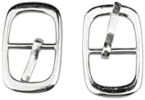 uxcell 20 Pcs Rectangular Metallic Single Prong Pin Shoes Buckles