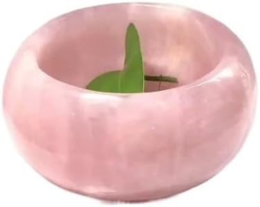 Meditation Home Natural Crystal Bowl Rose Quartz Crystal Bowl for Home Decor Meditation Gift (Size : 1pcs)