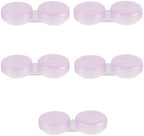 5Pack Semitransparent Portable Mini Purple Leak-proof Box Holder Contact Lens Case Kit for Home Travel/Daily Us，contact lenses