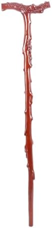 Plum Blossom Flower Décor Wood Cane - Handmade, Ergonomic, Comfort Grip Support Pole- for Men and Women- Fashionable Wooden Walking Stick 36"(90cm/35.4in, Brown)
