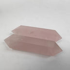 10cm Natural Crystal Tower Two Point Wand Obelisk 6 Faceted Crystals Point Chakra Stone Kit Home Decor Reiki Healing Gift (Rose Quartz)