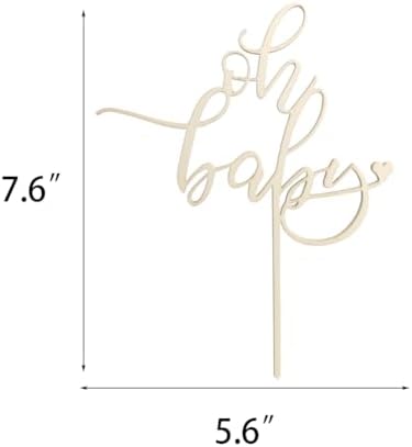 Wooden Oh Baby Cake Topper - Photo Booth Prop, Baby Shower or Birthday Decoration