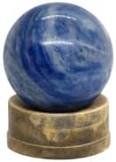 Kayra Blue Sodalite Crystal Ball with Stand, Natural Sodalite Sphere Polished Gemstone Orb, Decorative Stone Sphere for Home Decor, Desk Decor Accent, Collectible Mineral Gift