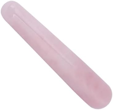 Natural Quartz Crystal Face Massage Wand Pink Smooth Stick Massage Tool for Spa and Relaxation (Pink)
