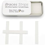 Bee Well Orthodontic Wax for Braces Strips | 100% All Natural Beeswax Braces Wax | Protects & Relieves Irritation from Brackets & Wires | 1 Recyclable Tin with 24 Strips | Braces Kit Essential