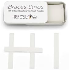 Bee Well Orthodontic Wax for Braces Strips | 100% All Natural Beeswax Braces Wax | Protects & Relieves Irritation from Brackets & Wires | 1 Recyclable Tin with 24 Strips | Braces Kit Essential