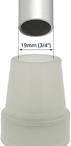 2 Pcs: 3/4" (19mm) Glow in The Dark Rubber Tips Ferrules for Walking Canes - White - by Lifeswonderful