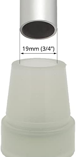 2 Pcs: 3/4" (19mm) Glow in The Dark Rubber Tips Ferrules for Walking Canes - White - by Lifeswonderful