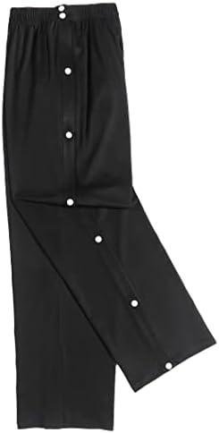 Deyeek Men's Tear Away Basketball Pants High Split Snap Button Casual Post-Surgery Sweatpants with Pockets