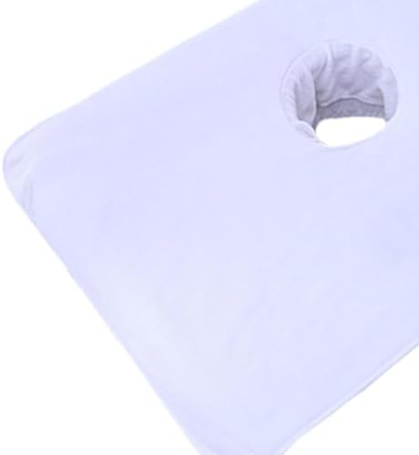Massage Table Towel Massage Towel Reusable Face Pad Massage Hole Pad SPA Bed Head Curtain Pad Face Cradle Hole Cover, White