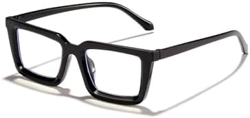 1 Pairs Men's Women Acrylic Casual Rectangular Lightweight Business Fashion Glasses, Suitable for Daily Reading and Commuting
