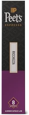 Peet's Coffee, Medium Roast Espresso Capsules, Compatible with Nespresso Original Machine, 100% Arabica Coffee - Ricchezza Intensity 8, 50 Count (5 Boxes of 10 Espresso Capsules)