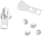 Zipper Repair Kit - #8 YKK Heavy Duty Molded Vislon White Sliders - 2 Sliders & 4 Top Stoppers Per Pack - Color: White - Made in The United States