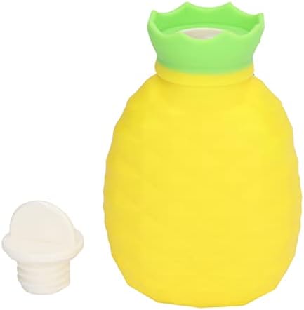 Pineapple Shaped Silicone Hot Water Bottle, Explosion Proof Leakproof for Hot Cold Compress, with Microwave Heating up to 2 Minutes for Muscle Soreness Menstrual Cramps Re
