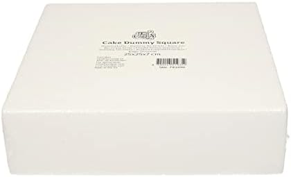 FunCakes Cake Dummy Square: Cake Decorating, Reusable Dummy, Make The Perfect Square Dummy, 25x25x7 cm
