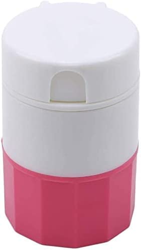 Pulverizer Grind Medicine Crusher Grinder Tablet Cutter with Small Pill Box Container Multifunctional Round Box Pink Useful Design