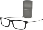 Foster Grant Gino Reading Glasses, Black (Classic Folding, Foldable, Bridge, Rectangle)