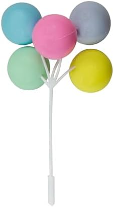 Oasis Supply Pastel Balloon Clusters Cake & Cupcake Topper, Reusable Food-Safe Plastic Cake Decorations (Pastel), 6-Pack