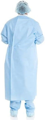 HALYARD Basics Non-Reinforced Surgical Gown with Towel, Hook and Loop Closure, Sterile, Blue, 99285 (Case of 20)