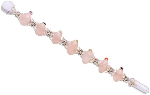 Amazing Gemstone Crystal Chakra Wand Healing Crystal Wands Witchcraft - Rose Quartz Tumbled Crystal Wand for Meditation, Witchcraft, Healing, Yoga, Magic and More - Crystals and Healing Stones Gift