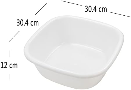 Kiddream Set of 4 Colored Small Square Basin, Plastic Wash Bin Wash Pan