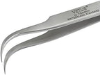 Vetus Tweezer Non-magnetic Stainless Steel Curved Slant Tip Eyelash Eyebrow Tool ST-15