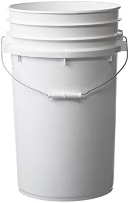 Hudson Exchange 7 Gallon Large Bucket Pail Container with Gamma Seal Lid, Food Grade BPA Free HDPE (White, 2 Pack)