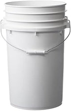 Hudson Exchange 7 Gallon Large Bucket Pail Container with Gamma Seal Lid, Food Grade BPA Free HDPE (White, 2 Pack)