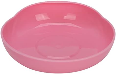 Spill Proof Scoop Plate with Extra Wide Suction Cup Base, Unbreakable Adaptive Bowl for Elderly and Disabled, Assistive Dining Dish for Easy Eating, Pink
