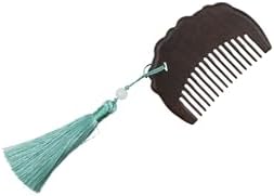 Handmade Carved Wooden Comb For Women Natural Woodcarving Small Flowers Comb Portable Engraving Comb Head Massage Comb, Brown