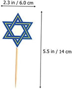 Hanukkah Cupcake Picks 48pcs Decorative Star Topper Hanukkah Cake Decorations