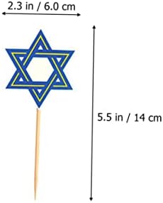 Hanukkah Cupcake Picks 48pcs Decorative Star Topper Hanukkah Cake Decorations