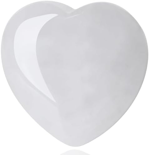 MAIBAOTA 60 mm Clear Quartz Crystal Large Heart Love Stone Healing Crystals Heart Stone for Women Natural Reiki Gemstone Polished Heart Shaped Rocks Meditation