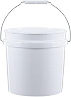 (2 Pack) 2 Gallon Round Comfort Handle Plastic Utility Bucket, White,Durable Round Cleaning and Storage Pails for Home, Garage, Garden