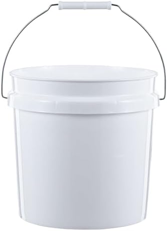 (2 Pack) 2 Gallon Round Comfort Handle Plastic Utility Bucket, White,Durable Round Cleaning and Storage Pails for Home, Garage, Garden
