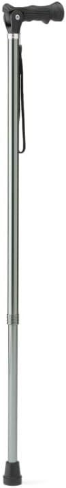 Medline 2 in 1 Walking Cane & Hiking Stick, Two Angle, Iron Grey, Aluminum