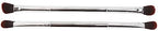 2pcs Double Ended Eyeshadow Brush Set Silver Makeup Soft Fiber Hair Nose Contour Brush Cosmetic Tool