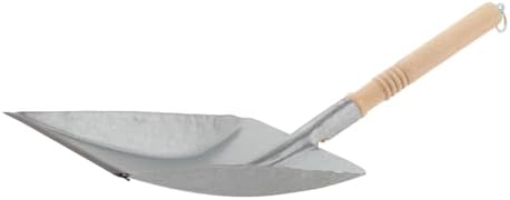 REDECKER Heavy Duty Steel Dust Pan, Zinc-Coated Black, Large Dustpan with Long 17-3/8-Inches Untreated Beechwood Handle, Made in Germany - Heavy Duty Dust Pan